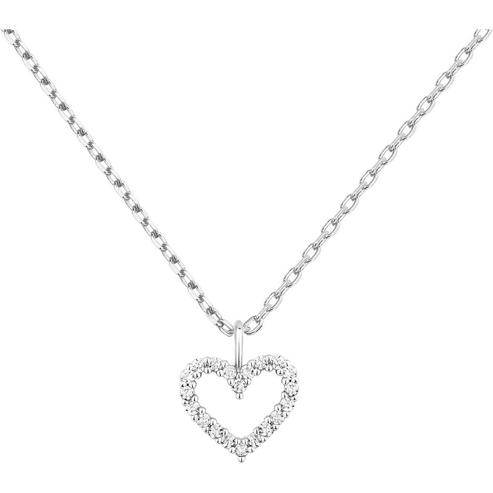 Women 14K Gold Plated Cubic Zirconia Heart Cute Dainty Love Pendant Necklaces